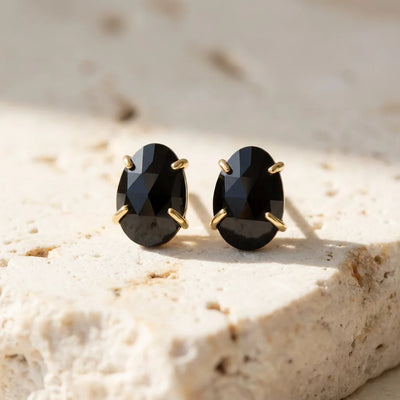 Powerful Black Onyx Stud Earrings