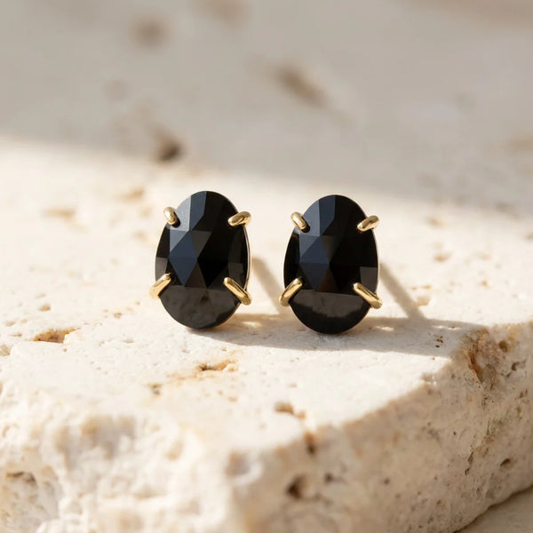 Powerful Black Onyx Stud Earrings