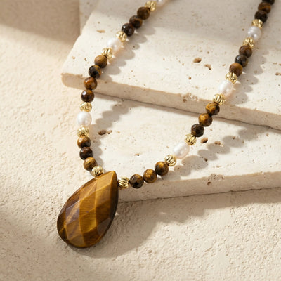 Elysian Drop Necklace Tiger's Eye